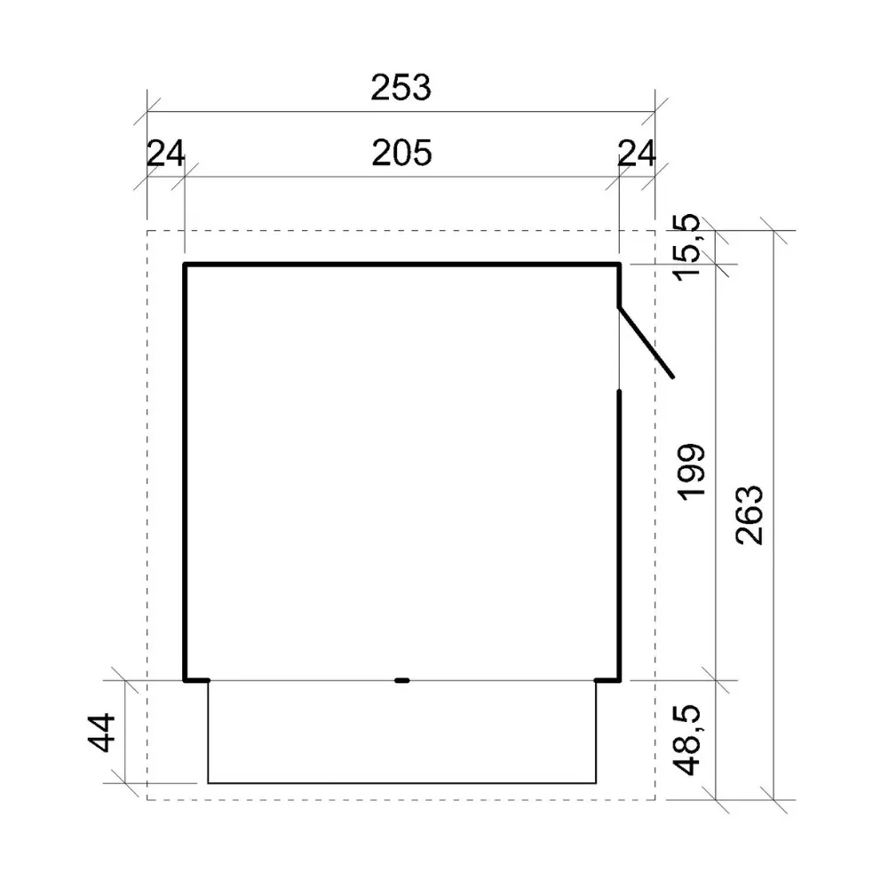 Timbela M149B chiosco legno 205x199 cm 4 m² 4 vetrine