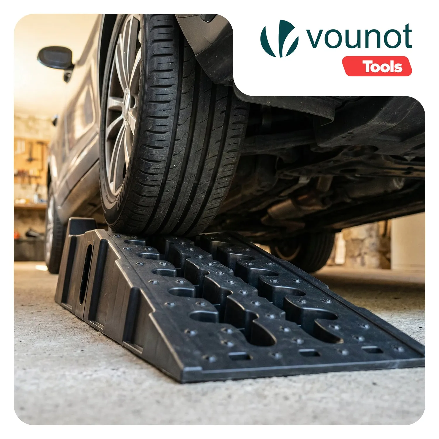 VOUNOT Rampe Livellamento Auto 5T 91x30,5x22 cm in PP Nero 2pz