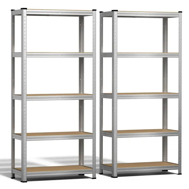 VOUNOT Scaffale metallo 5 ripiani 70x30x150cm 2 pezzi portata 175kg
