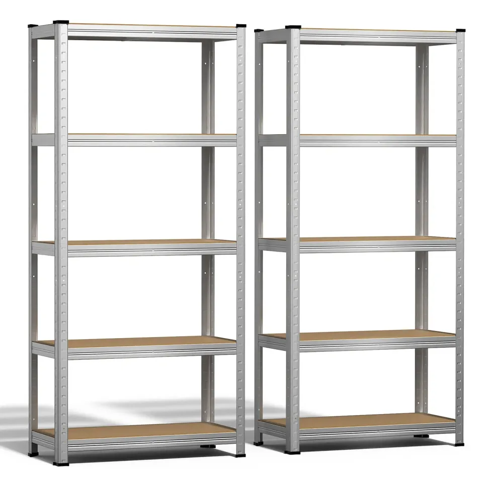 VOUNOT Scaffale metallo 5 ripiani 70x30x150cm 2 pezzi portata 175kg