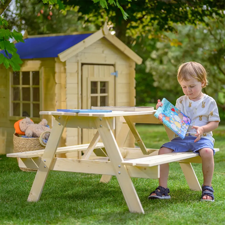 Timbela M018-1 tavolo legno bambini tavolino esterno 3-12 anni