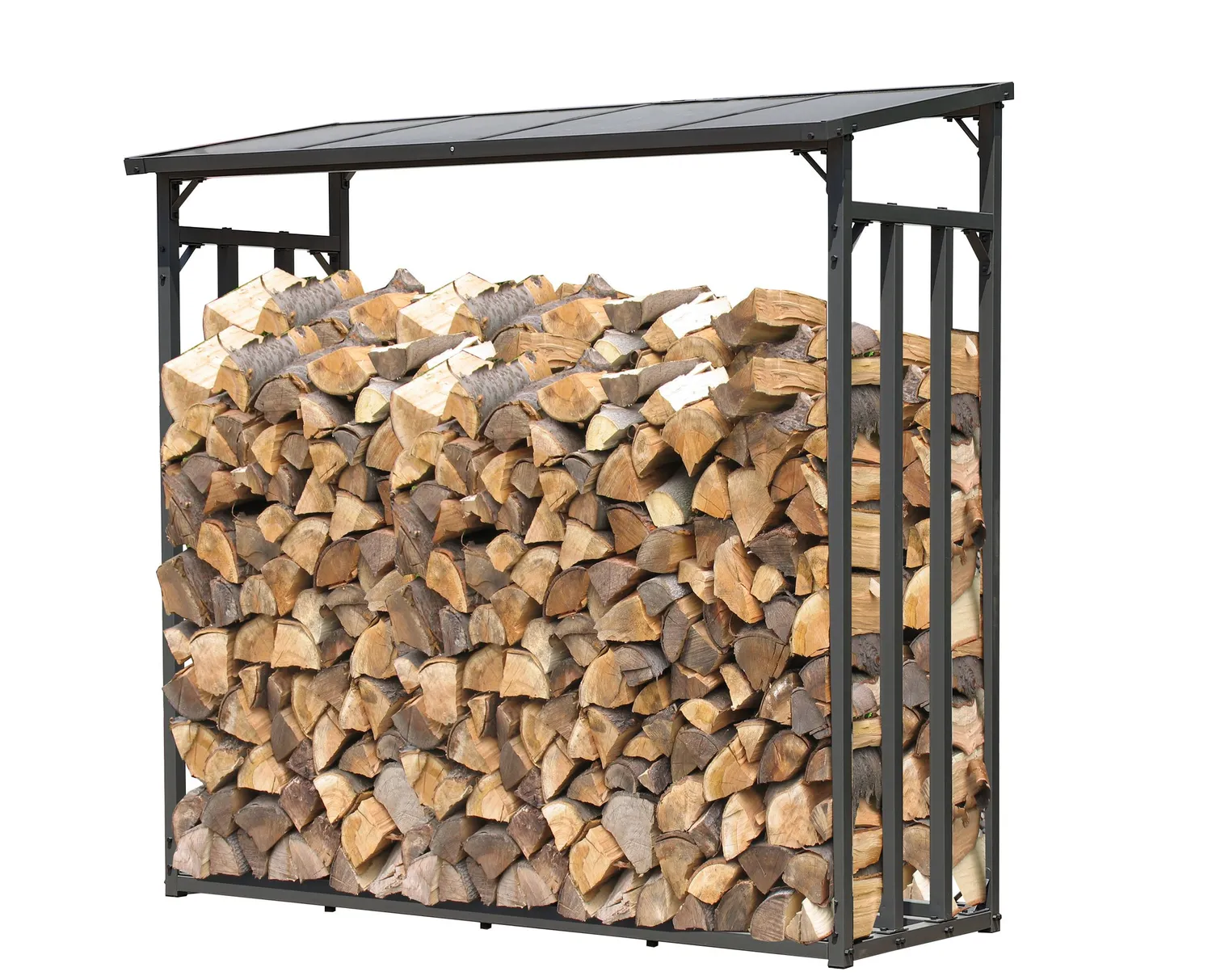 Quick Star scaffale legna metallo 143x70x145 cm antracite 2,8 m³