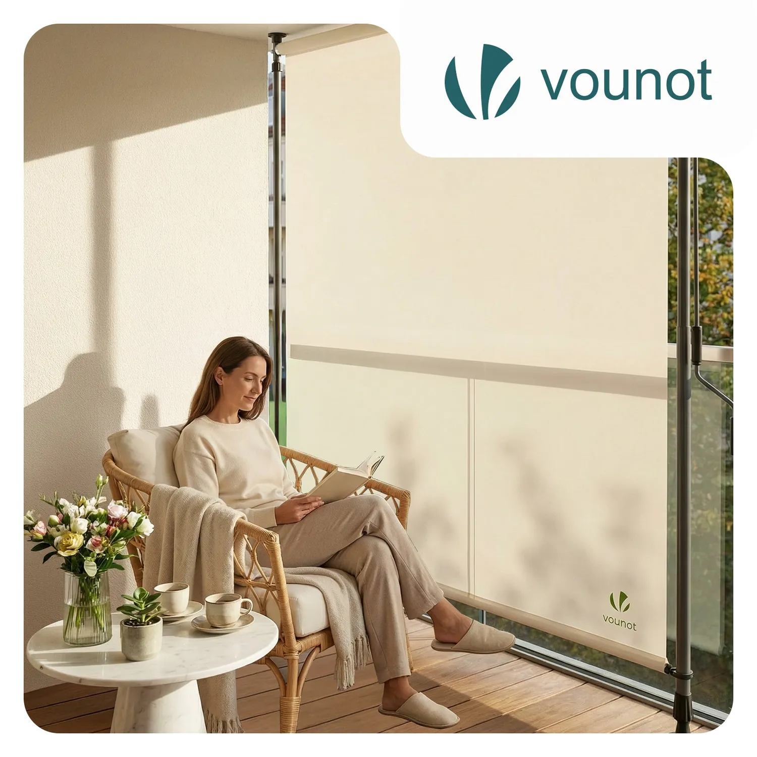 VOUNOT tenda verticale esterno 200x310 beige senza fori