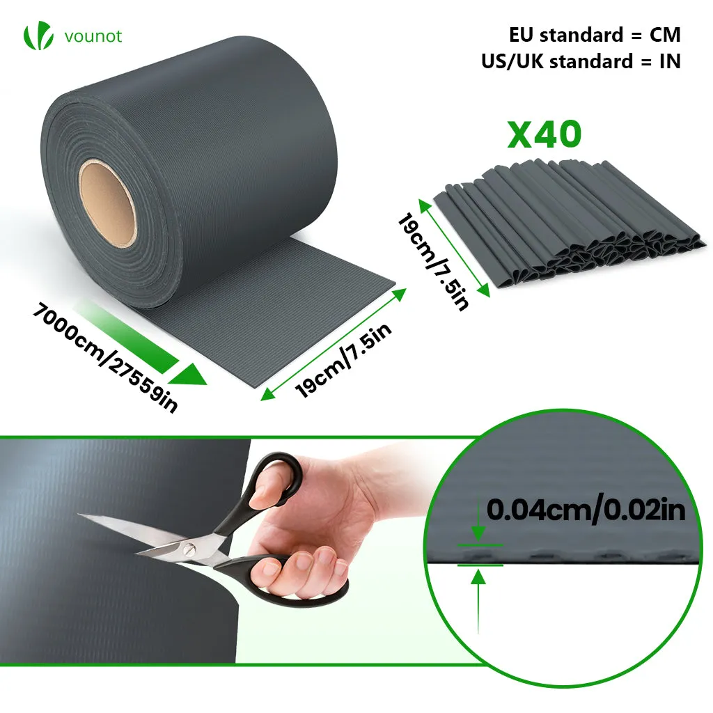 Vounot strisce frangivista PVC 19cm x 70m antracite