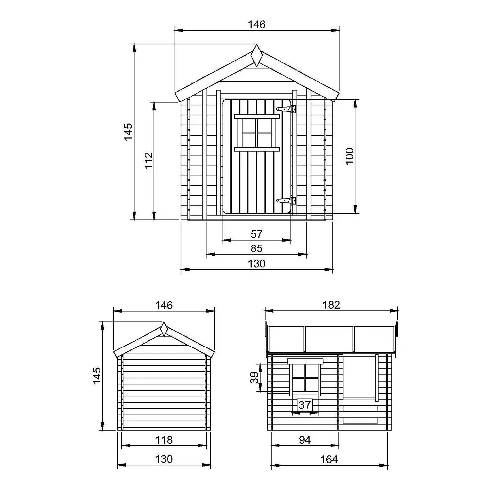 Timbela M501A casetta bambini legno 130x164 certificata