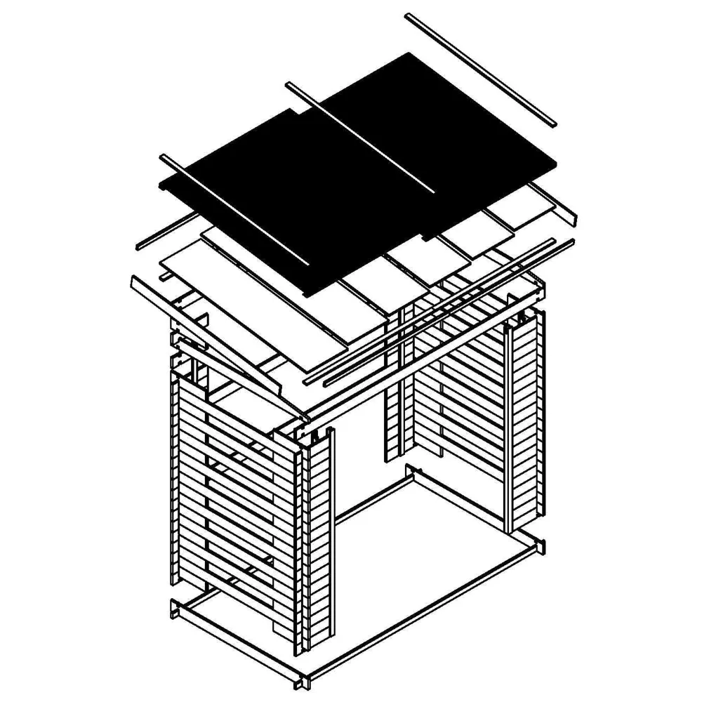 Timbela M201 legnaia legno 168x70 da 1,75 m3