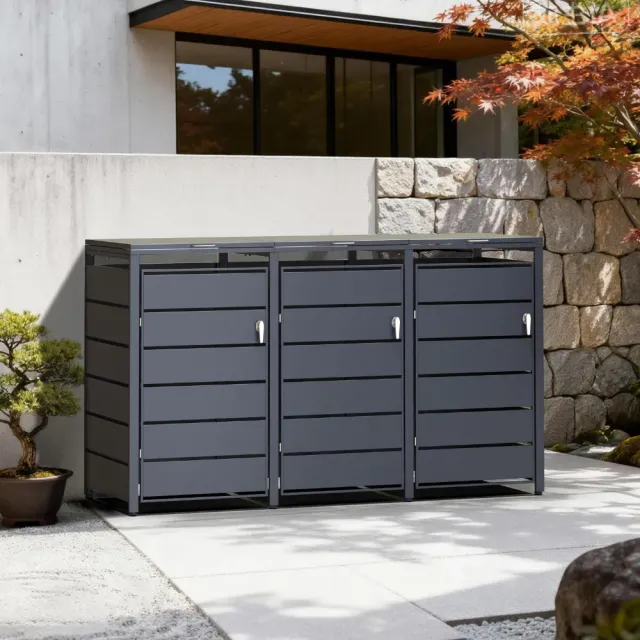 Timbela M802-3K box bidoni 3x240L 196x80 cm antracite