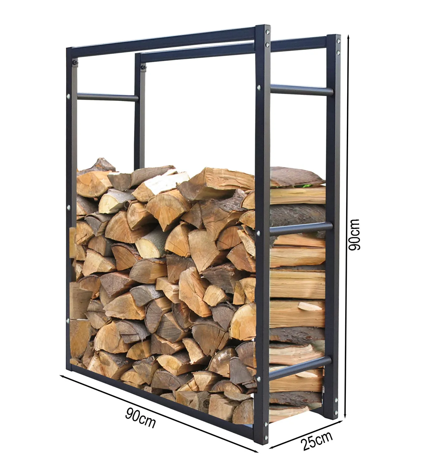 QUICK STAR portalegna metallo 90x25x90 cm antracite da esterno
