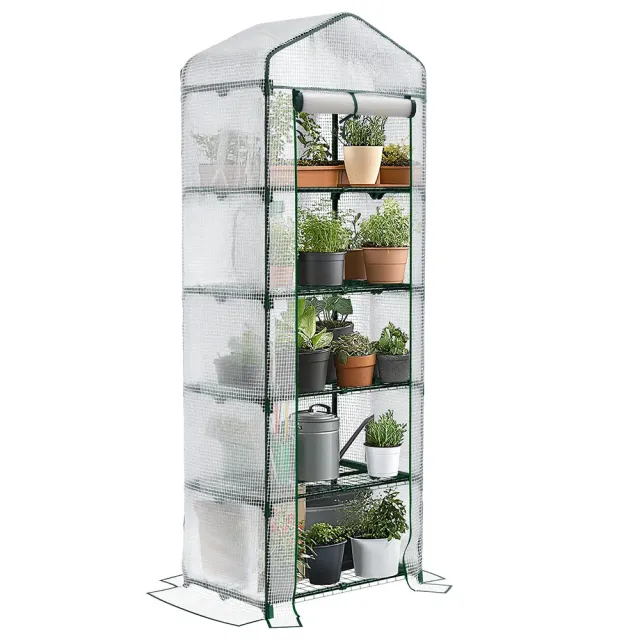 VOUNOT Serra da Giardino 69x49x193cm Bianca 5 Ripiani