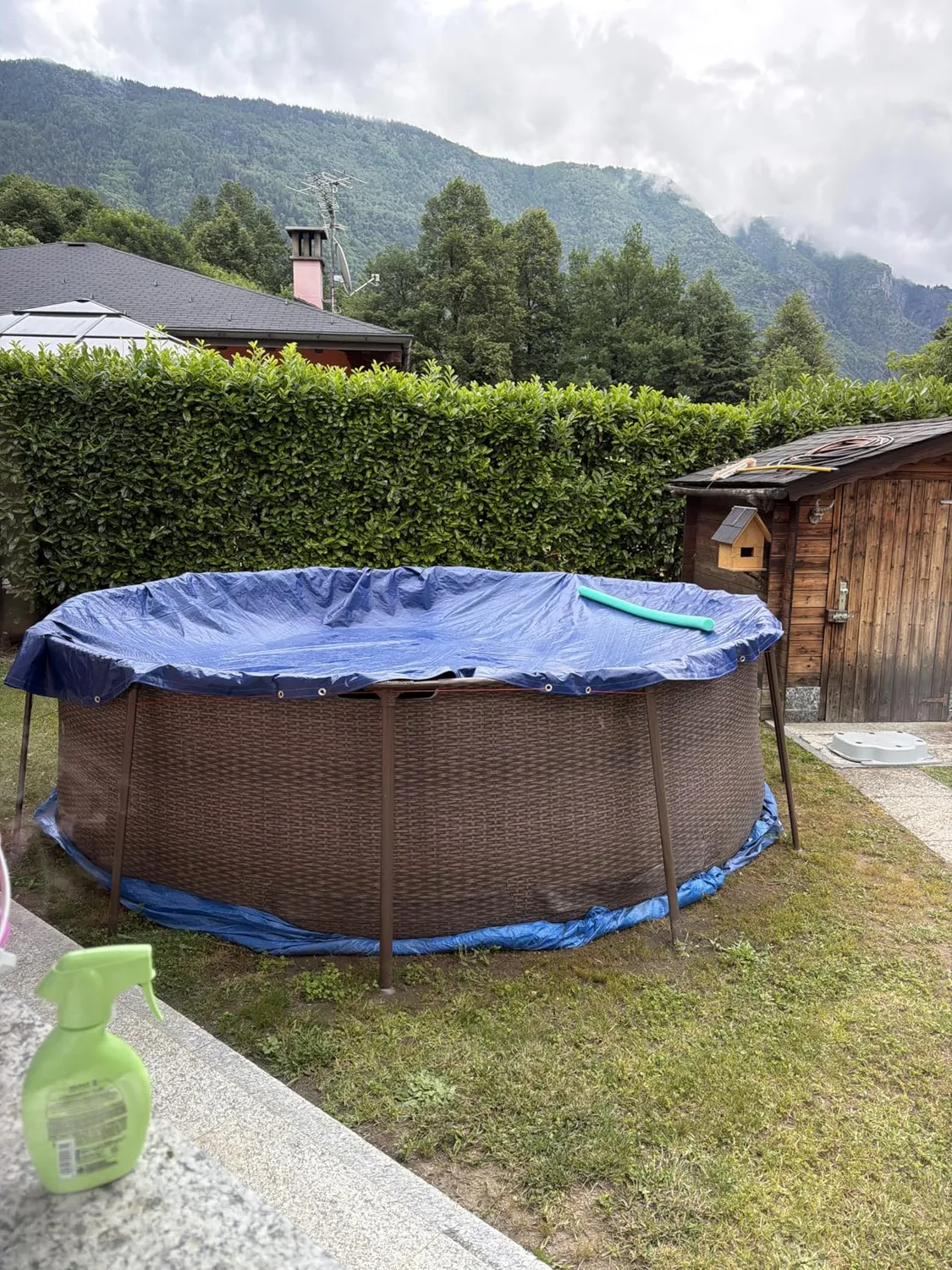 Quick Star telo piscina rotonda 420 cm nero 200 g/mq invernale
