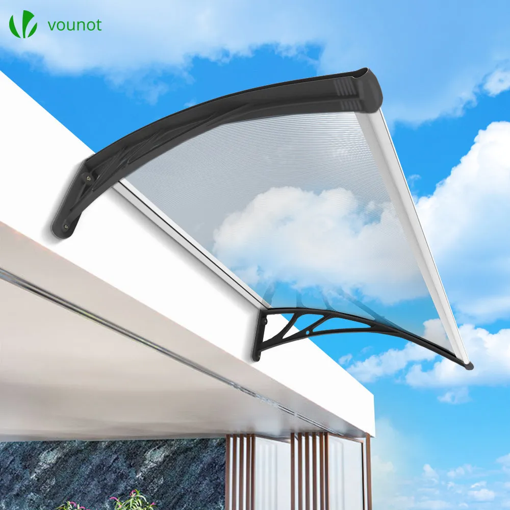 VOUNOT Pensilina Porta Policarbonato Trasparente 100x80cm Nera