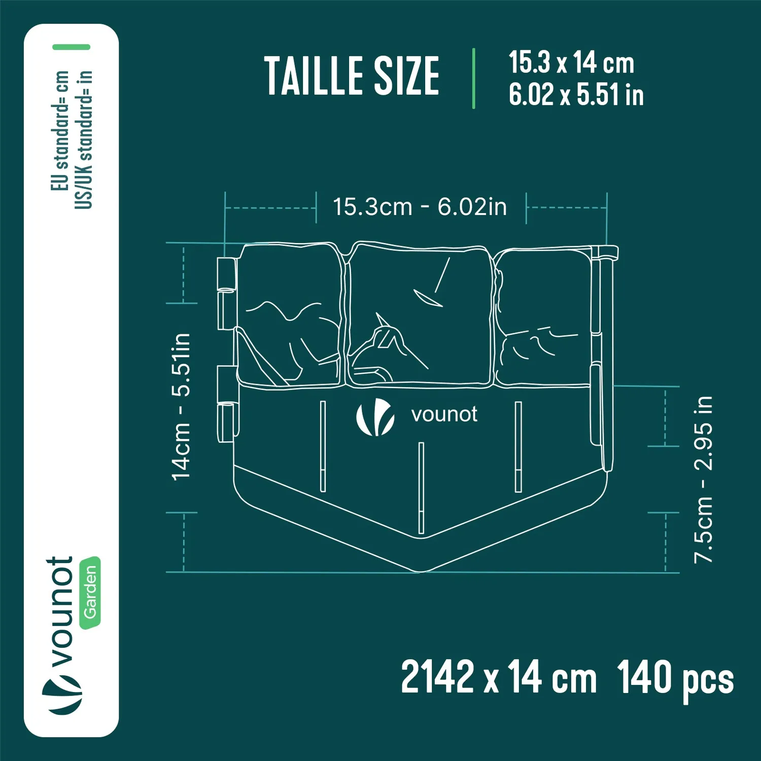 Vounot Bordura da Giardino Pietra Terracotta 21,4 m 140 pz