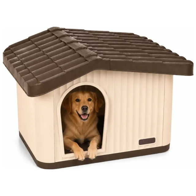 Vounot cuccia cane gatto 75x63x51cm beige plastica