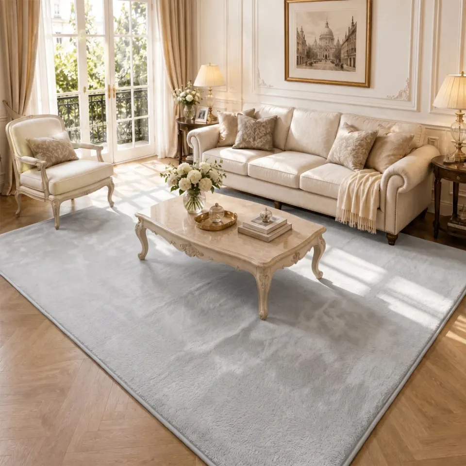 VOUNOT Tappeto Pelo Corto 200x300 cm Grigio Morbido