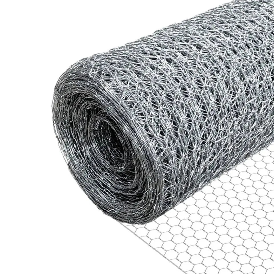 VOUNOT Rete Metallica Esagonale 1x25 m Maglia 25 mm Zincata