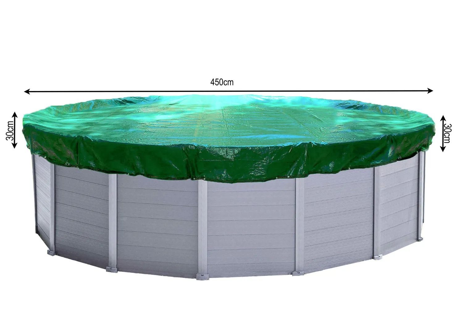 QUICK STAR Telo Copertura Piscina Rotonda 510 cm Verde