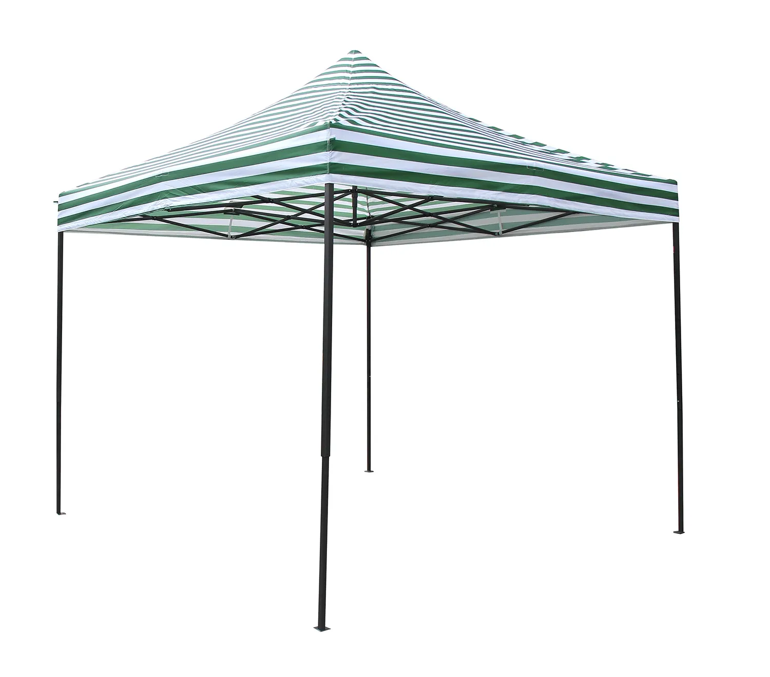 All Seasons Gazebos Robusto gazebo pieghevole 3x3 m strisce verdi impermeab