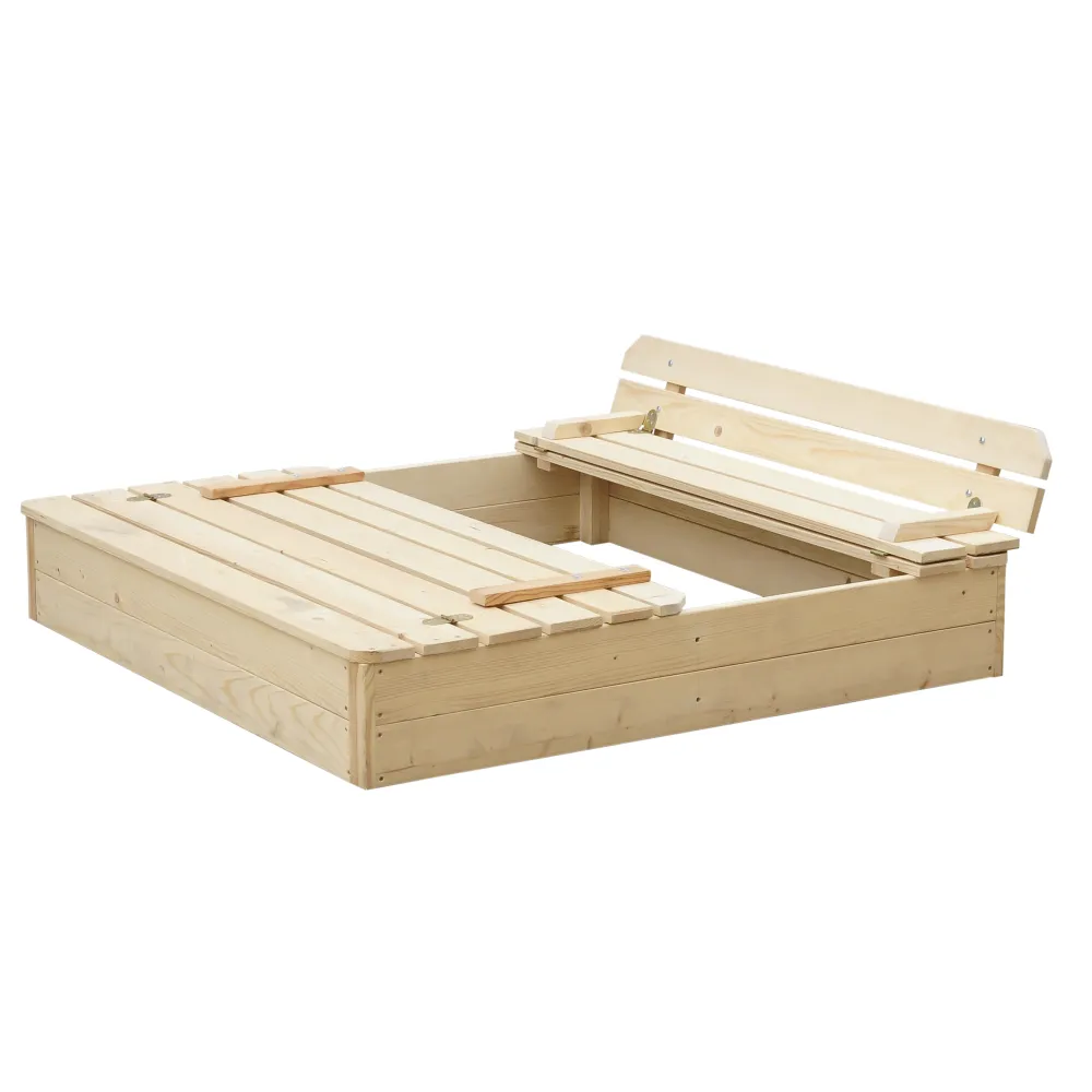 Timbela M051-1 sabbiera legno con coperchio panchina