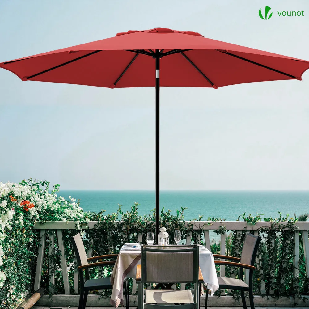 Vounot Ombrellone Inclinabile 2,7 m Rosso con Custodia Anti-UV