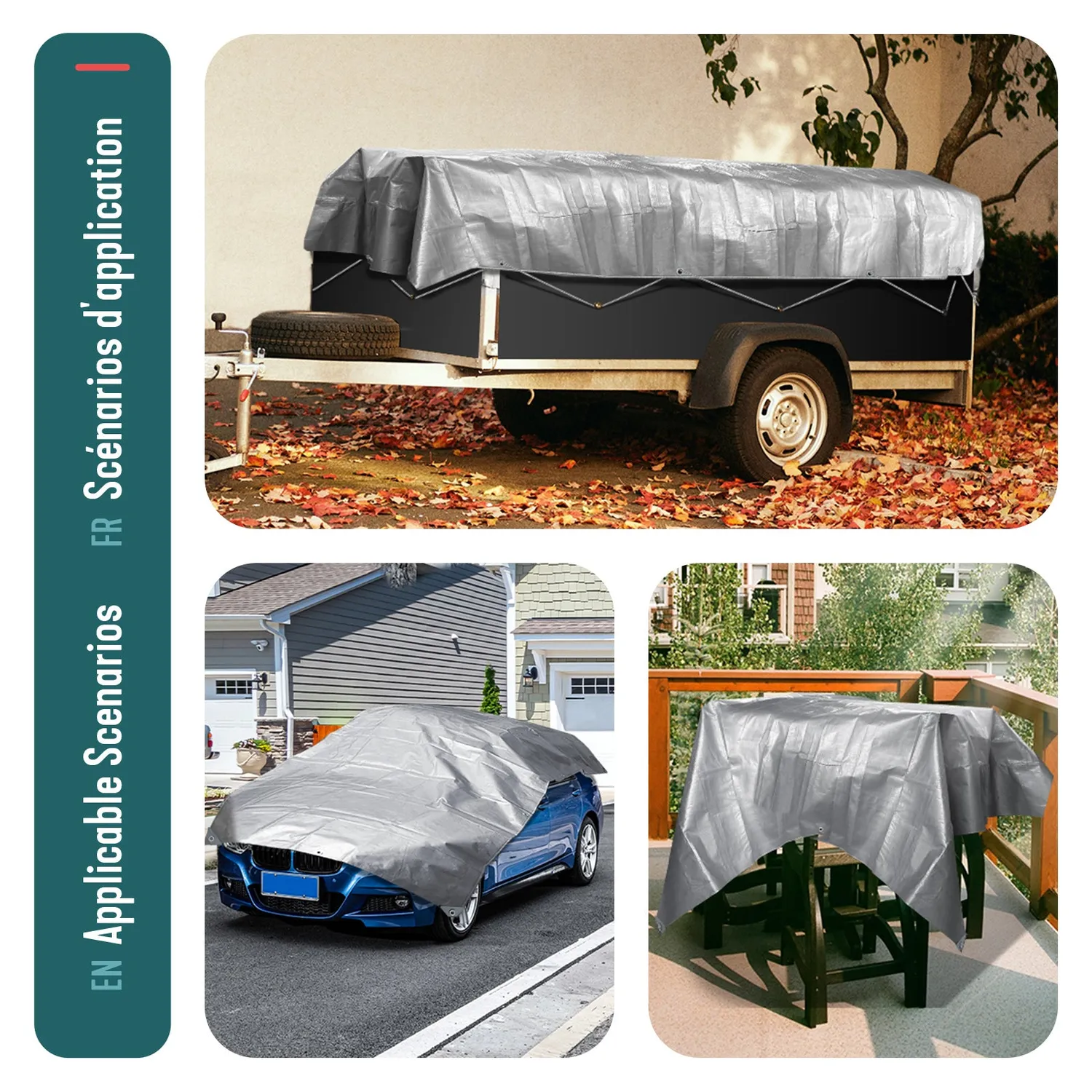 VOUNOT Telo protezione impermeabile 3x5 m 180 g/m²