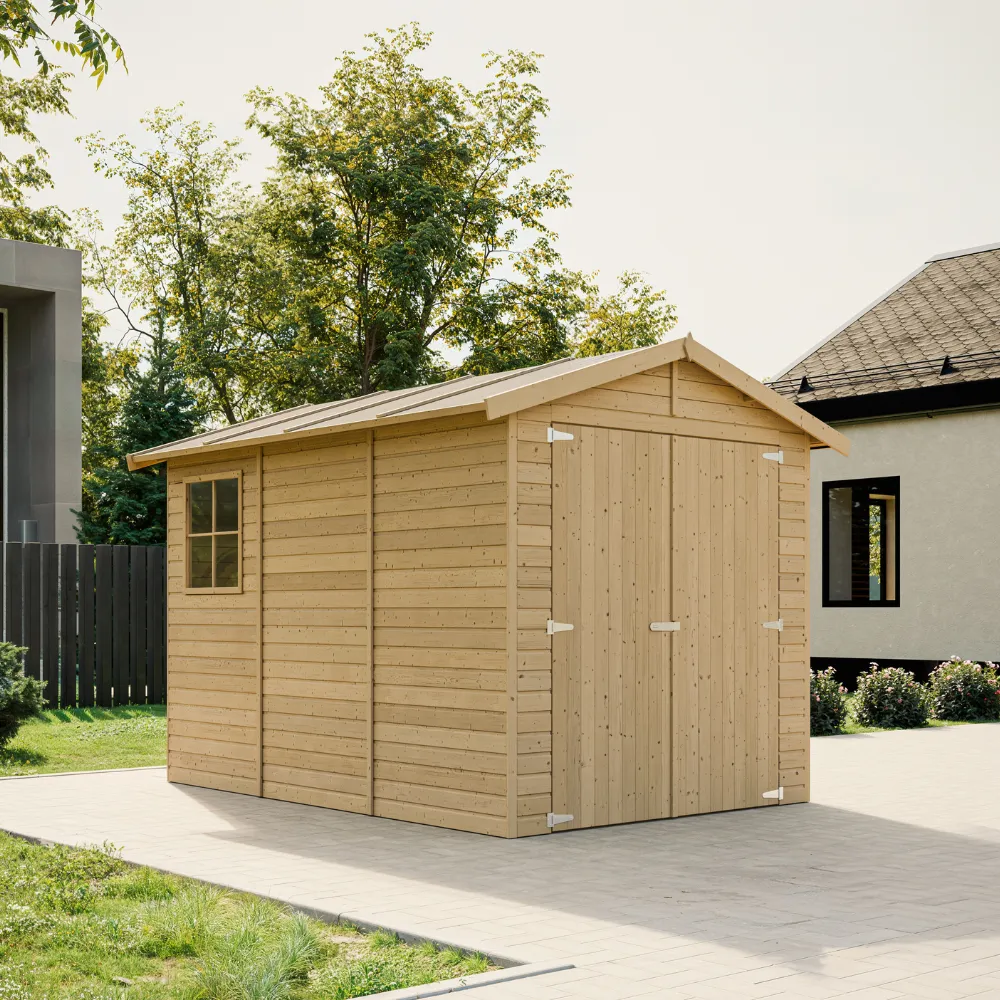 Timbela M105 garage legno 297x205 cm 6 mq porte ampie