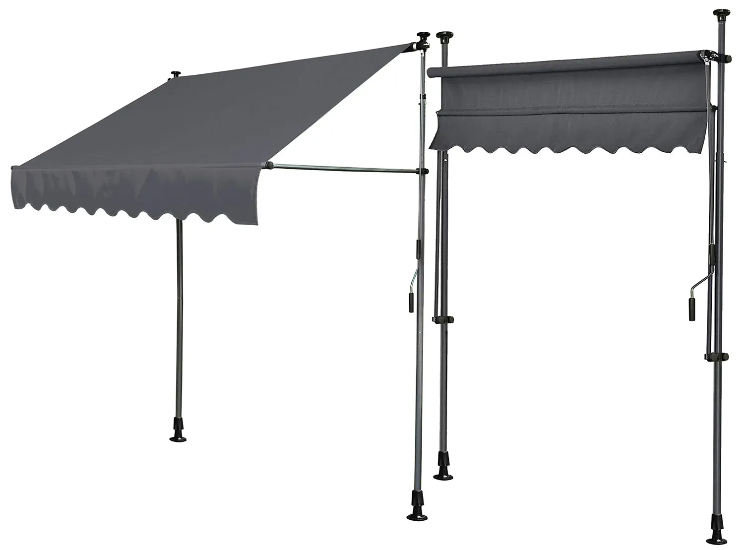 QUICK STAR Tenda a Morsetto 200x130 cm Grigia Senza Fori