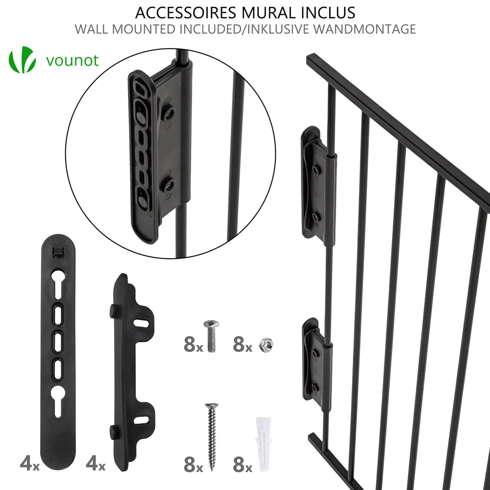 VOUNOT barriera sicurezza 6 pannelli nera 3,6 m cancello