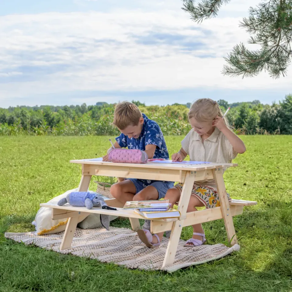 Timbela M010-1 tavolo legno bambini con sabbiera 3-12 anni