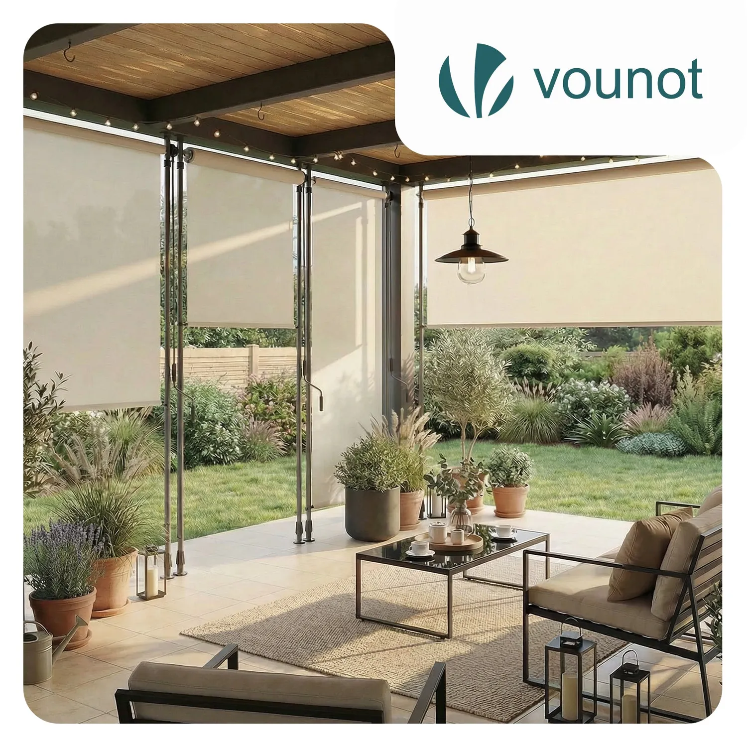 VOUNOT tenda verticale esterno 200x310 beige senza fori