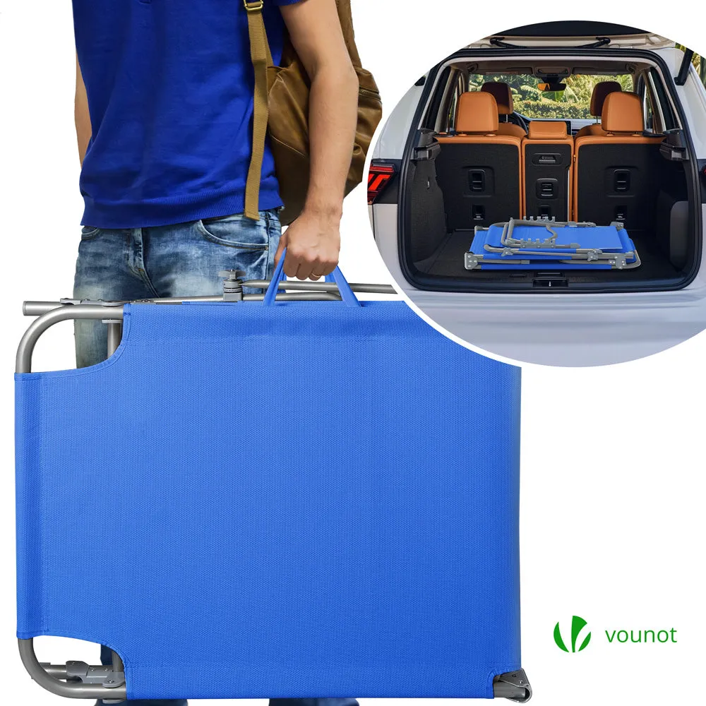 VOUNOT sdraio prendisole textilene blu set 2 pezzi