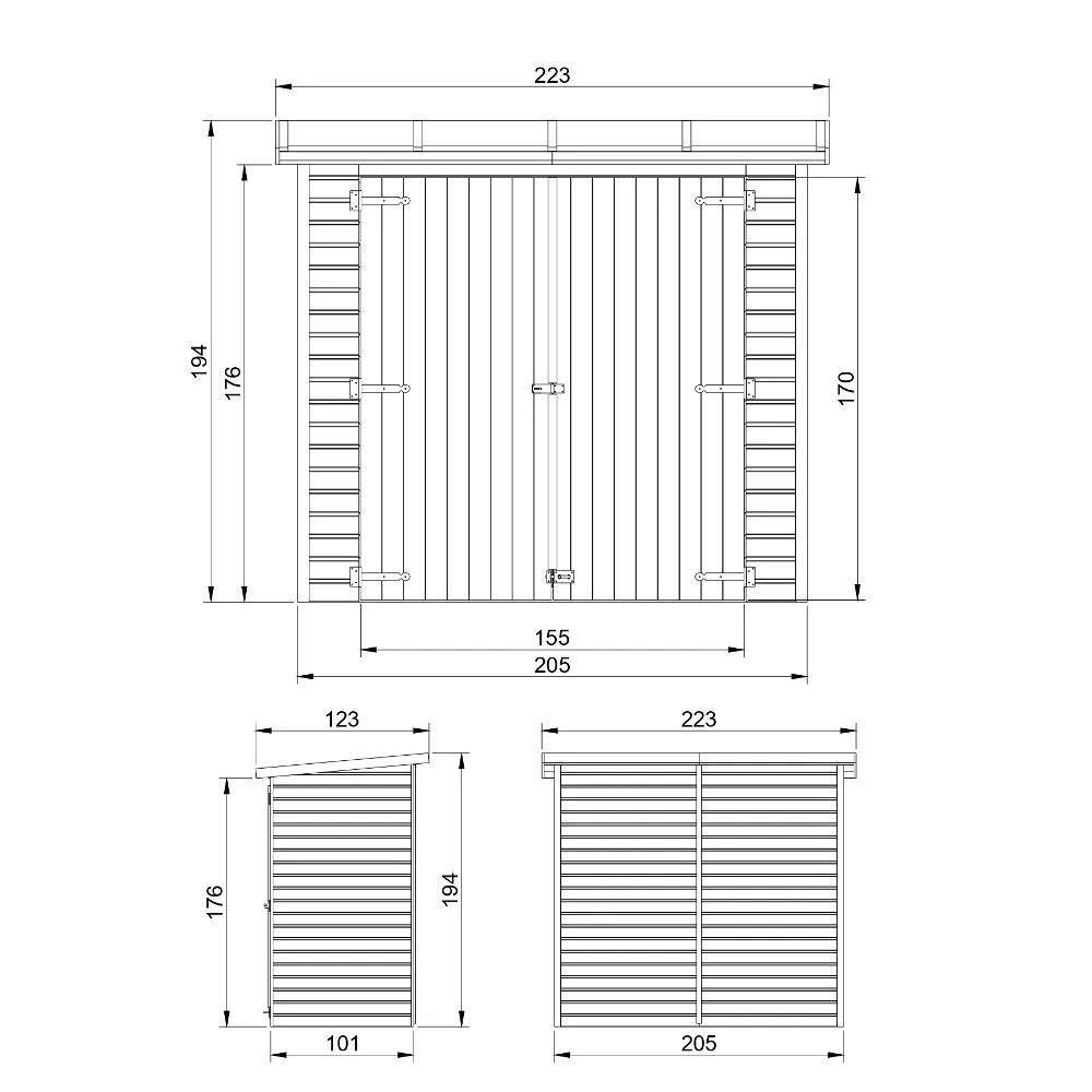 Timbela M348 casetta pannelli 205x101 cm 2 m² porte larghe