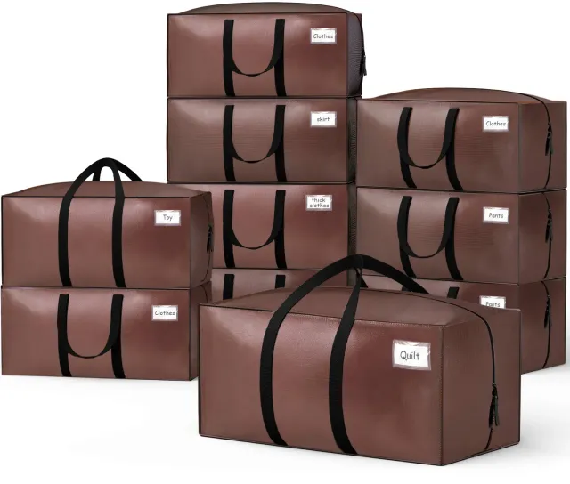 Vounot sacchi trasloco 88 L marroni set 10 pezzi cinghie