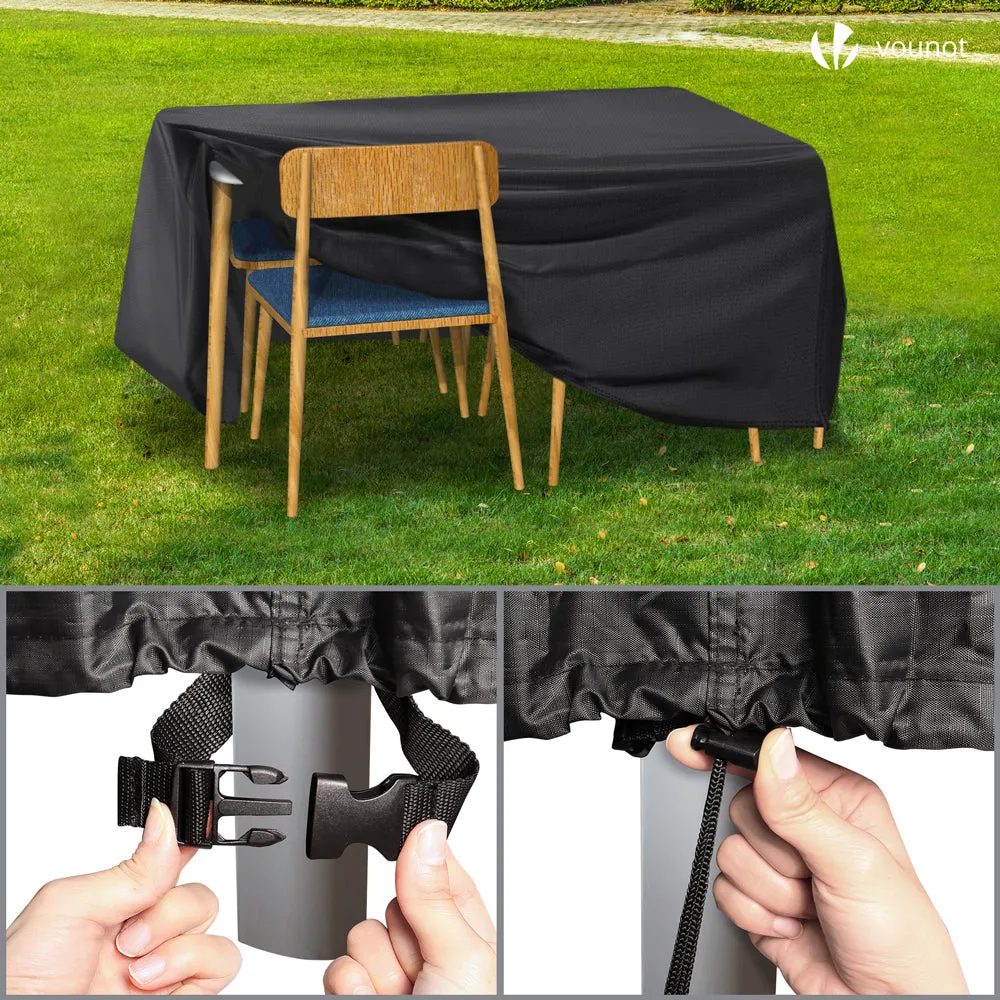 VOUNOT Telo Copertura Giardino Nero 135x135x73cm 420D