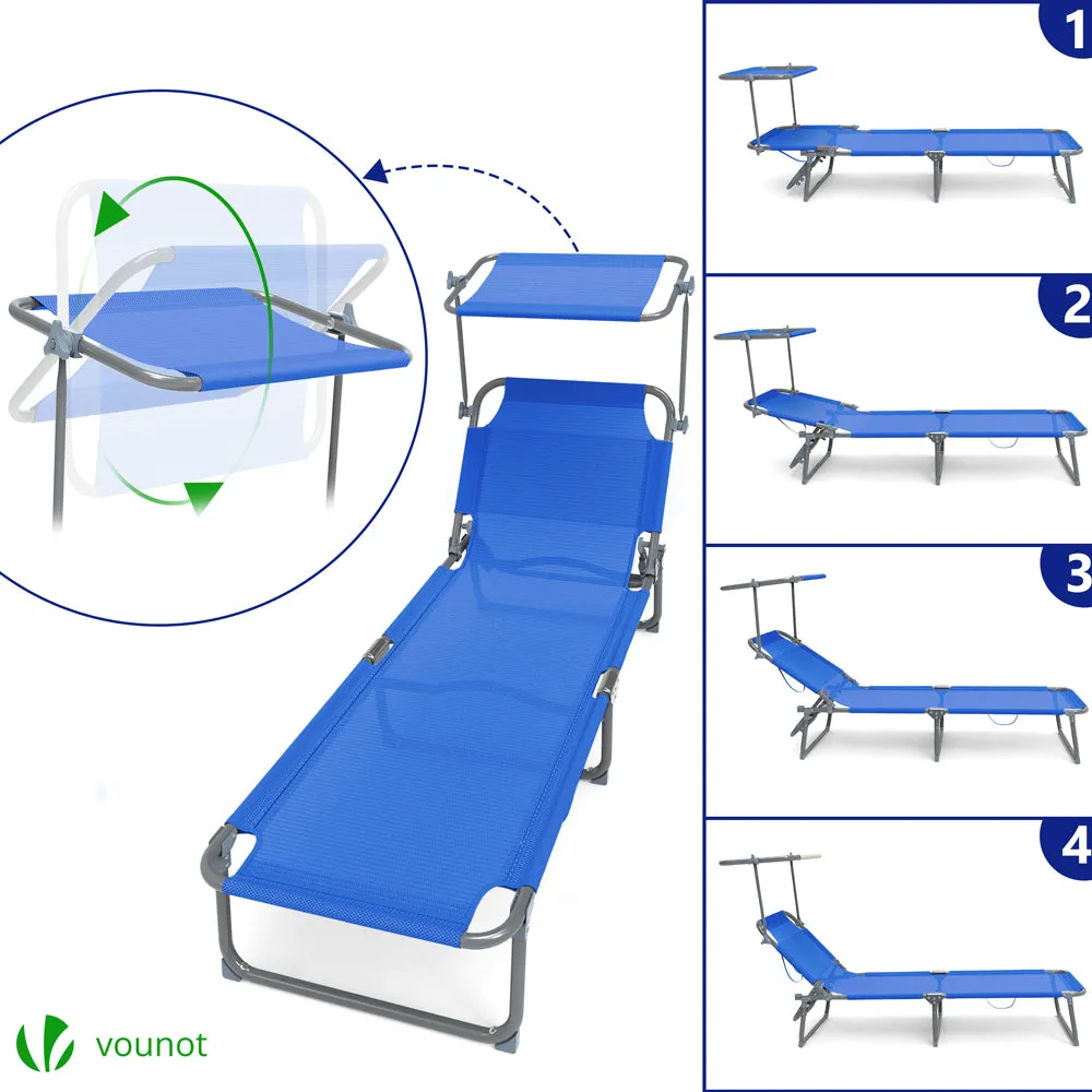 VOUNOT sdraio prendisole textilene blu set 2 pezzi