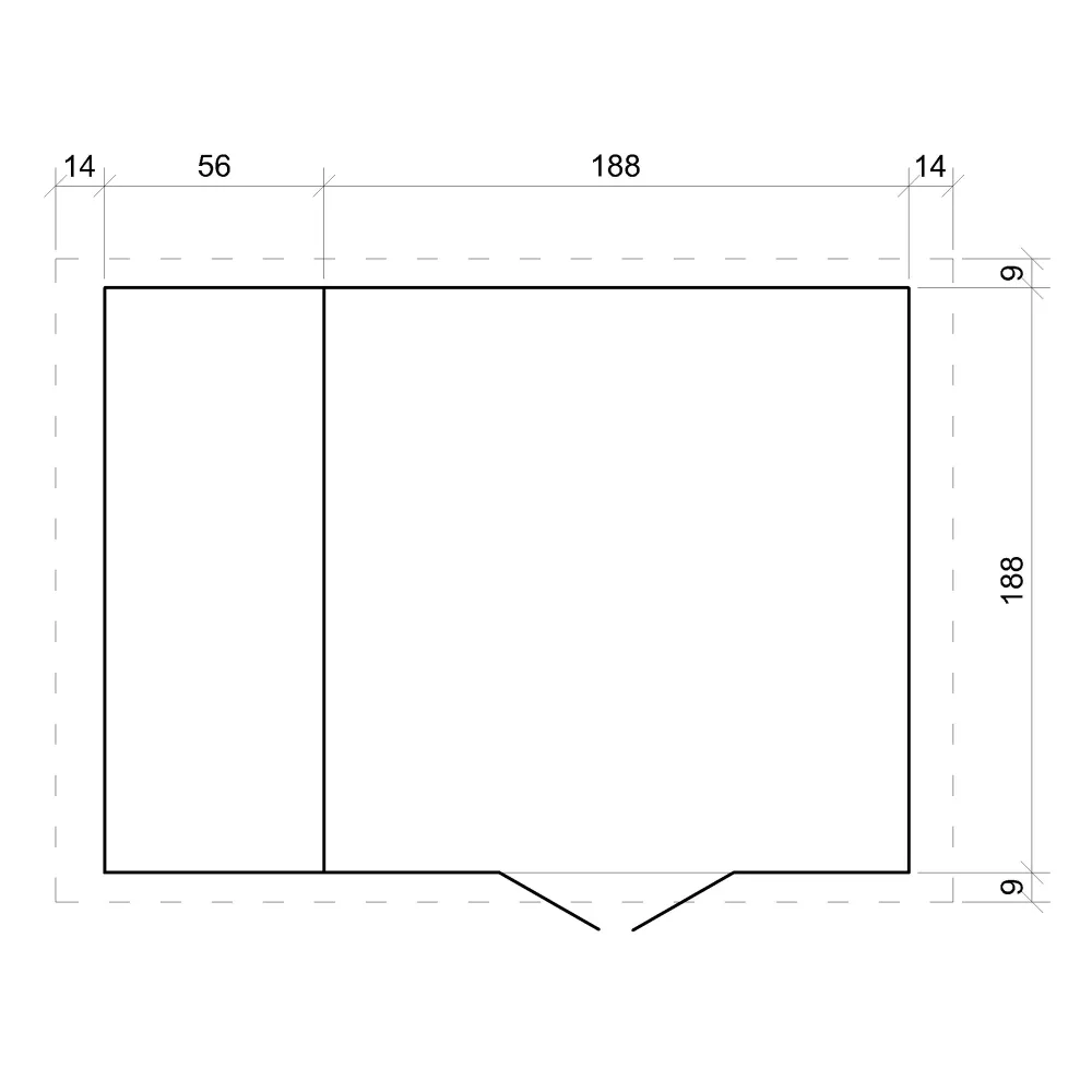 Timbela M386 casetta legno 256x200 cm 5 m2 porte larghe