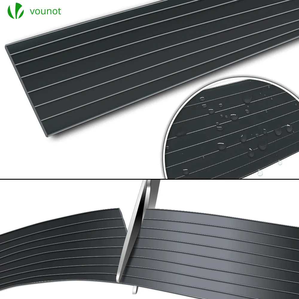 Vounot Kit Lamelle PVC Frangivista 75m Nero 4,7cm 150 Clip