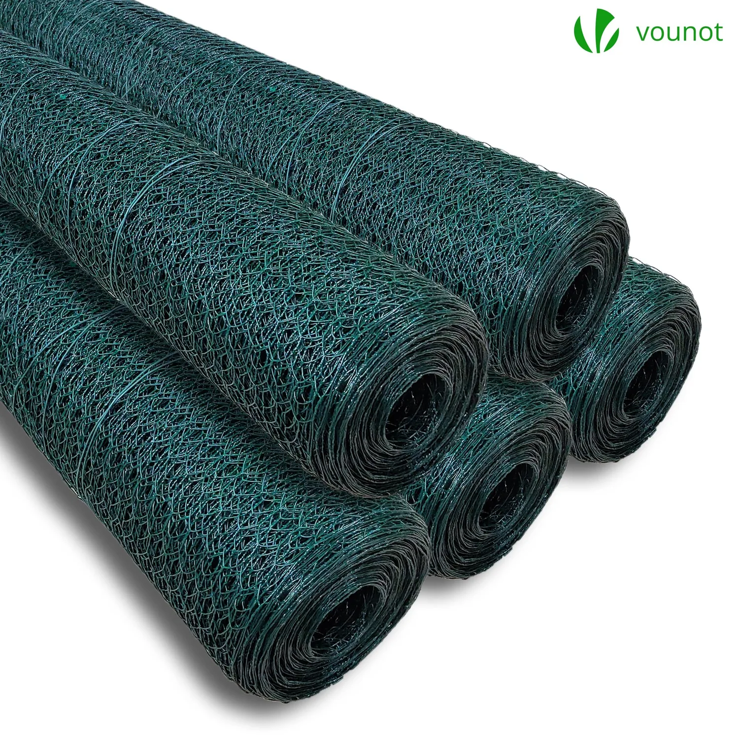 VOUNOT Rete per pollaio 1x10 m verde maglia 13 mm