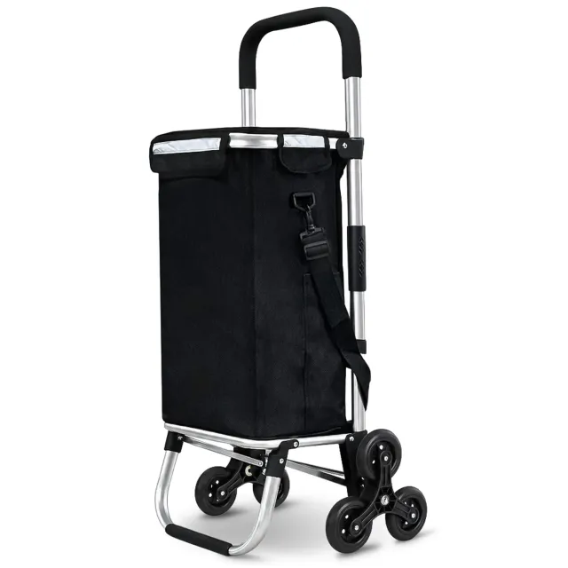 VOUNOT Carrello Spesa Pieghevole Saliscale Nero 58 L