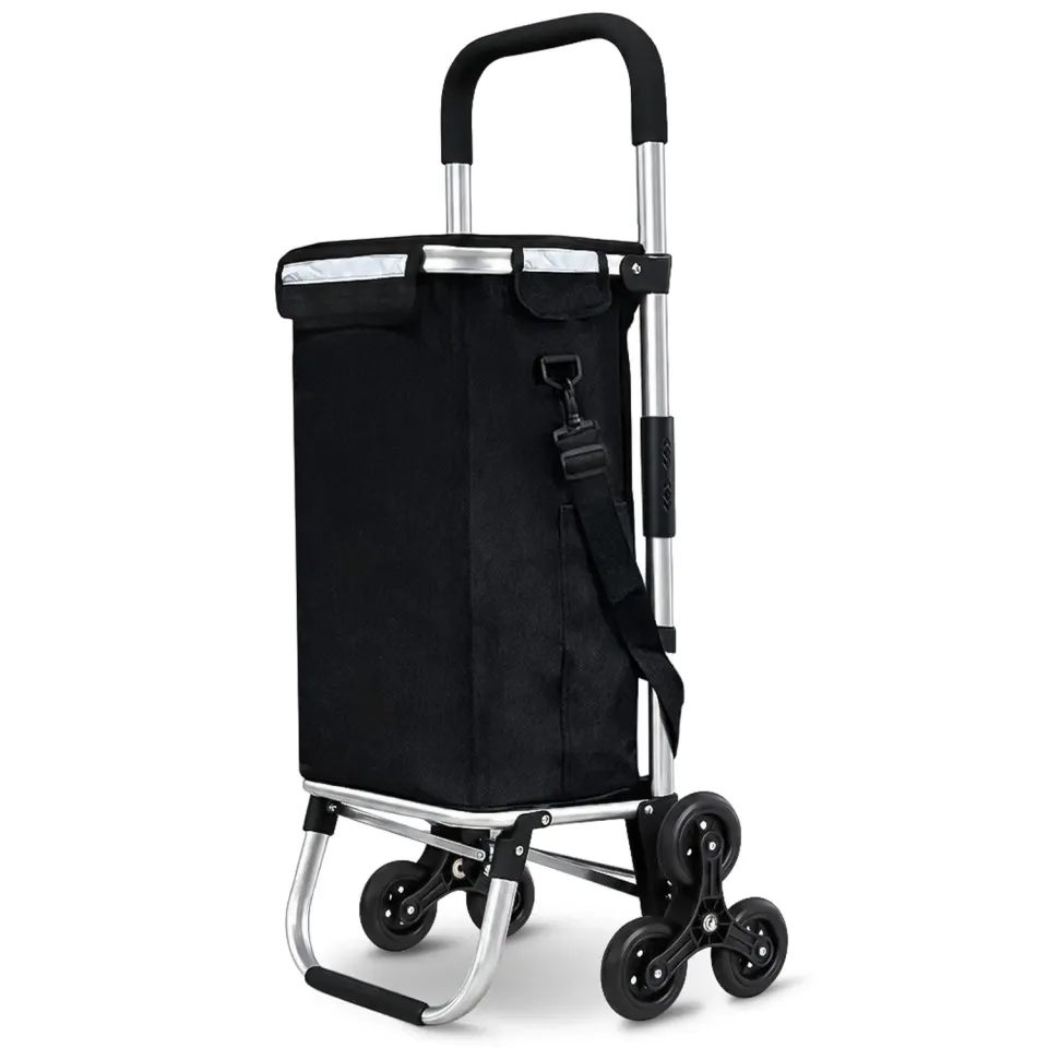 VOUNOT Carrello Spesa Pieghevole Saliscale Nero 58 L