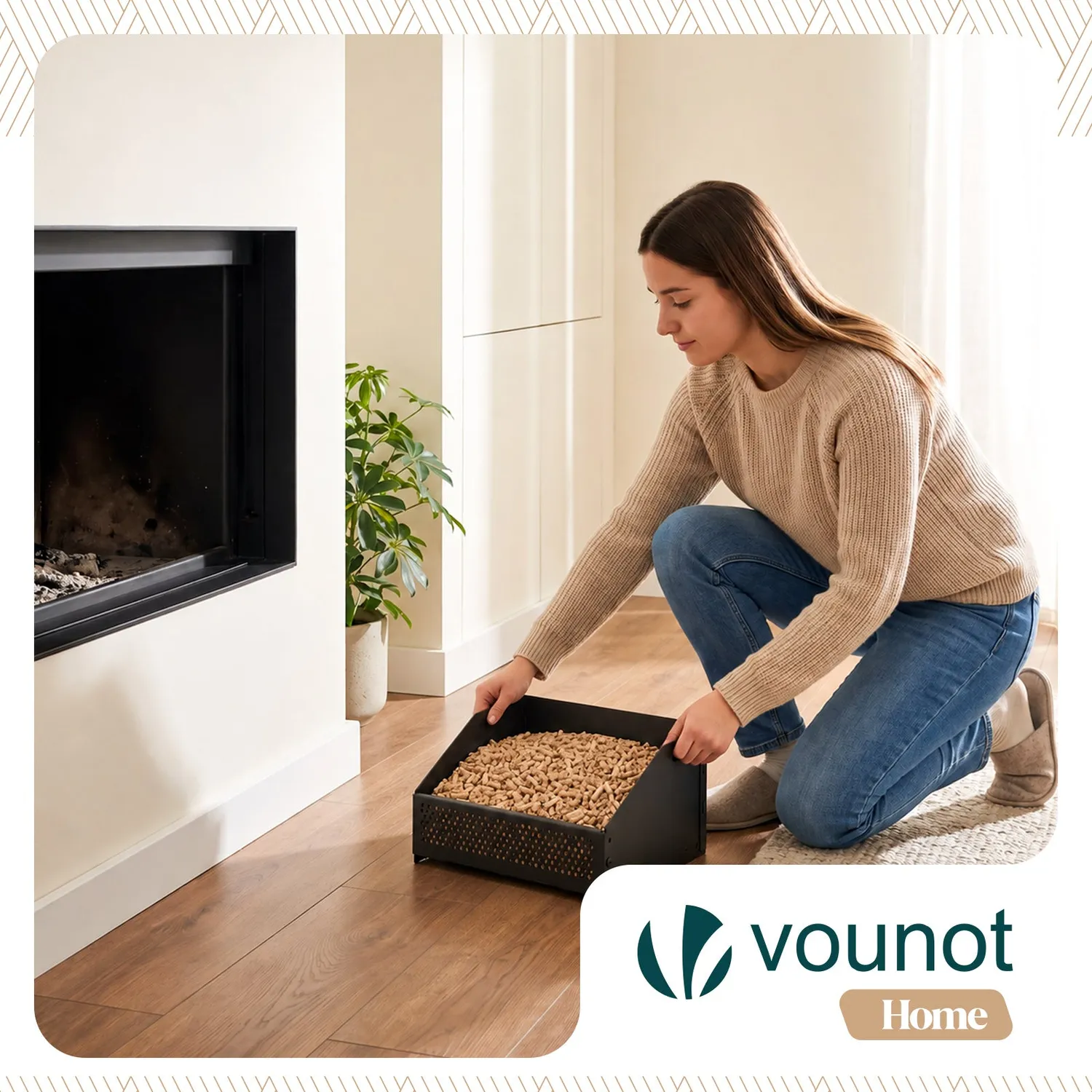 Vounot Cestello Bruciatore Pellet 30cm Nero per Camino