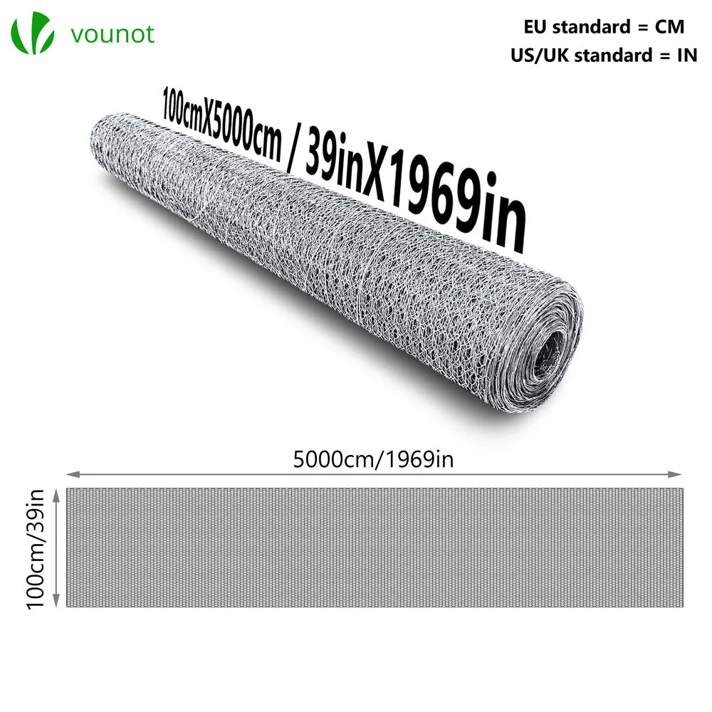 Vounot Rete Pollaio Zincata 13 mm 1x50 m Esagonale