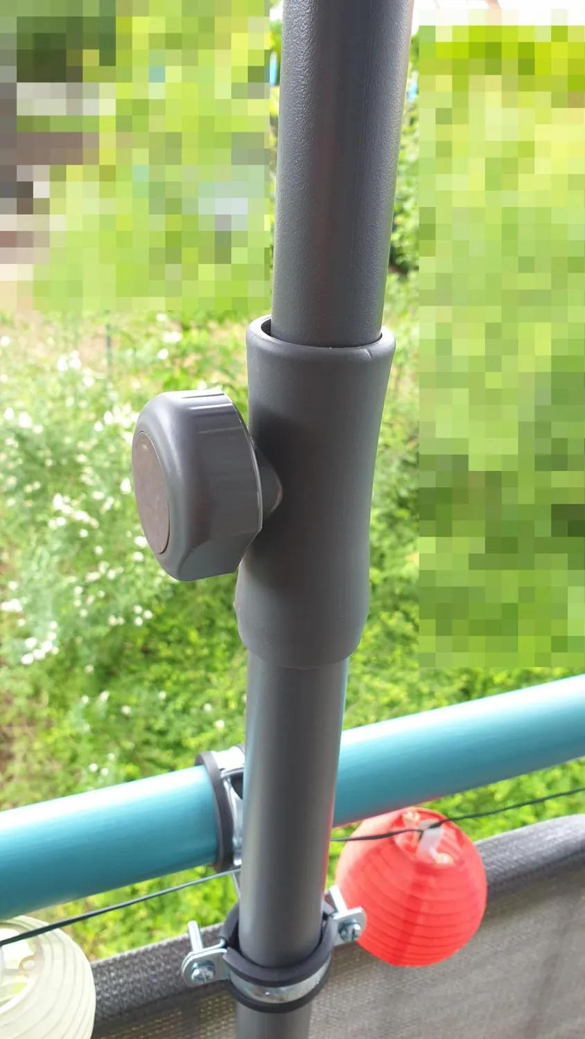 Quick Star ombrellone da balcone 2x1,25 m grigio pieghevole
