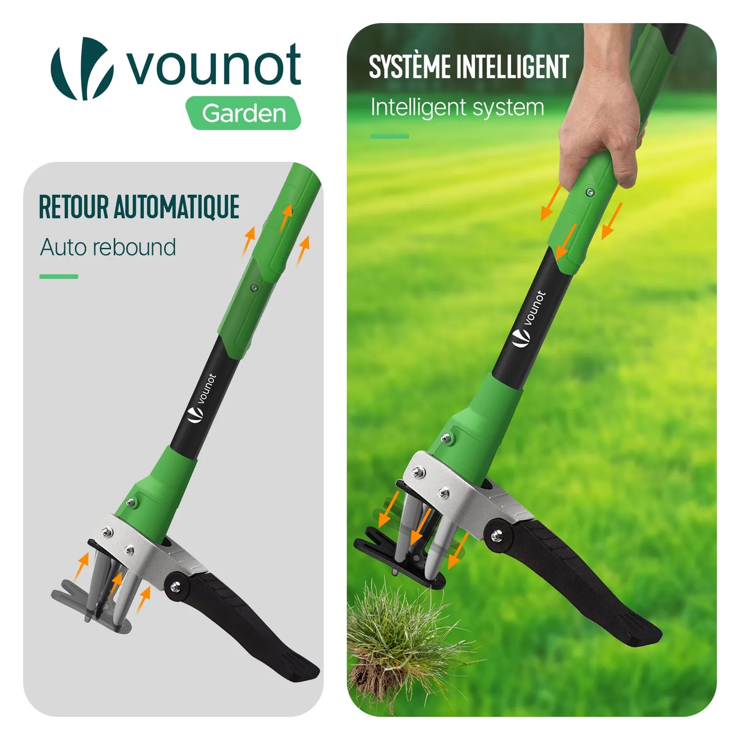 VOUNOT Estirpatore erbacce manuale acciaio 100cm