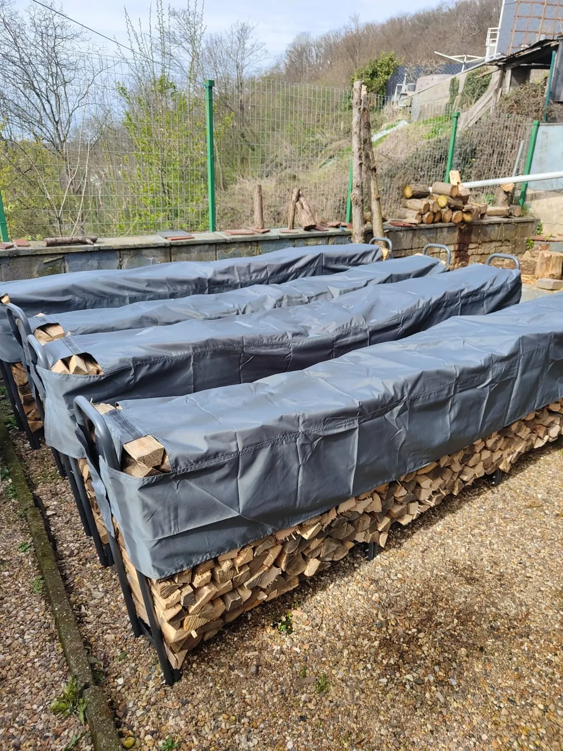 Quick Star scaffale legna metallo 272x25x95 cm con copertura