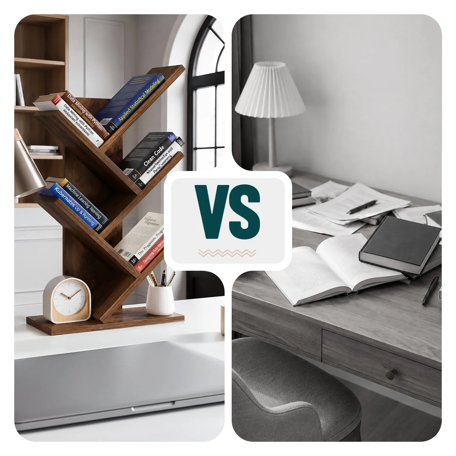 Vounot libreria albero 30x16x60 marrone rustico 4 ripiani