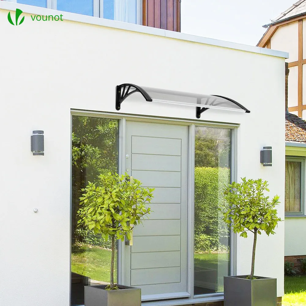 VOUNOT Pensilina Porta Policarbonato Trasparente 100x80cm Nera