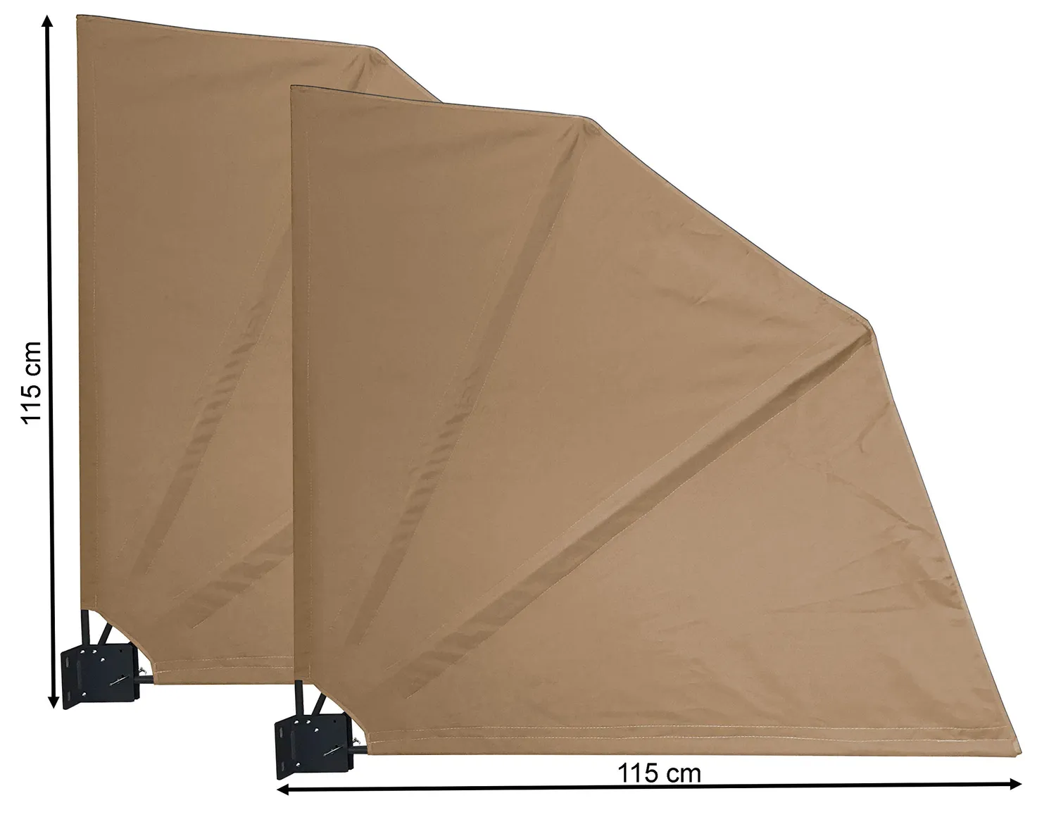 QUICK STAR Frangivista ventaglio 115x115 cm beige 2 scomparti