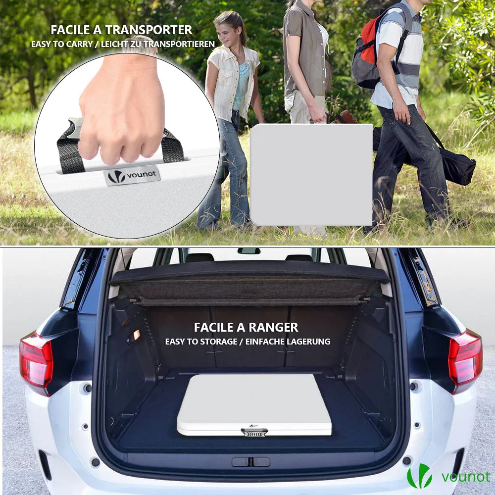 Vounot tavolo campeggio pieghevole HDPE bianco 180 cm