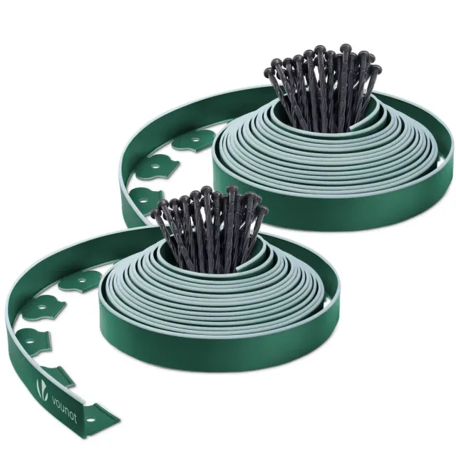 Vounot Bordura Giardino Flessibile 20m Verde con Picchetti