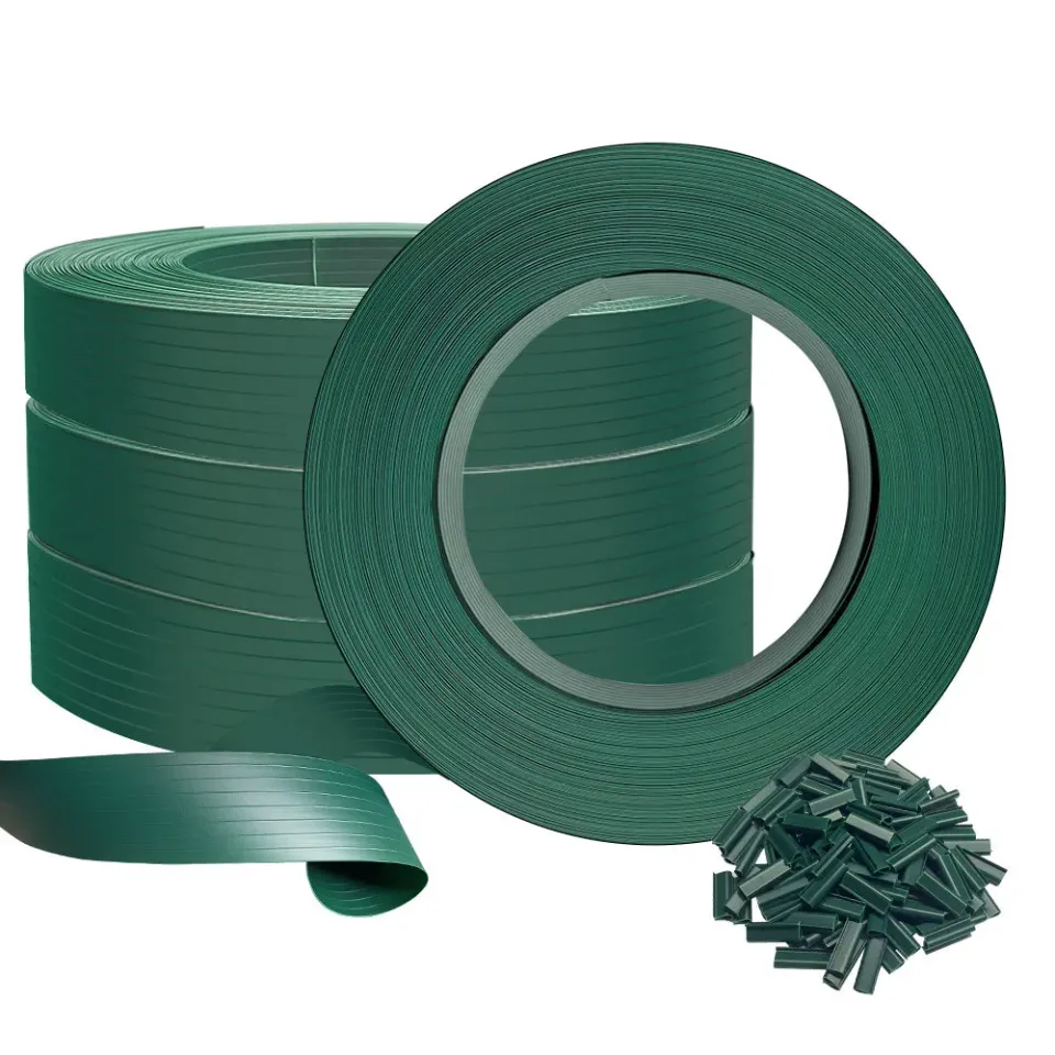 VOUNOT Kit listelli frangivista PVC 300m verde con clip